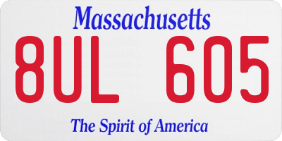 MA license plate 8UL605
