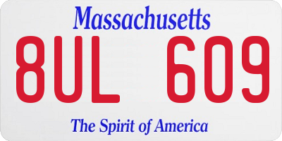 MA license plate 8UL609