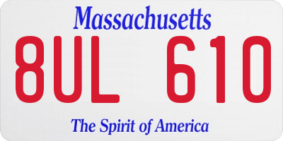 MA license plate 8UL610