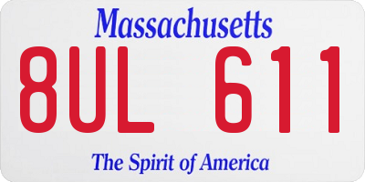 MA license plate 8UL611