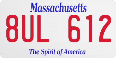MA license plate 8UL612