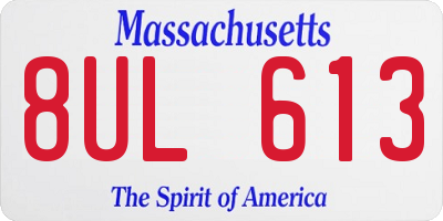 MA license plate 8UL613