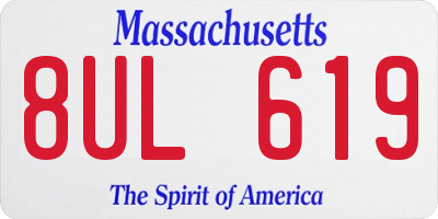 MA license plate 8UL619