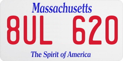 MA license plate 8UL620