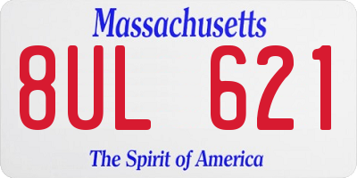 MA license plate 8UL621