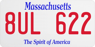 MA license plate 8UL622
