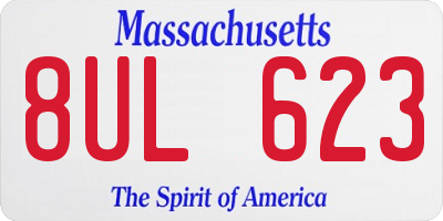 MA license plate 8UL623
