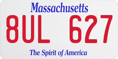 MA license plate 8UL627