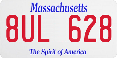 MA license plate 8UL628