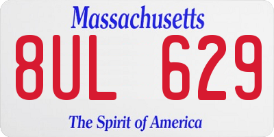 MA license plate 8UL629