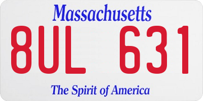 MA license plate 8UL631