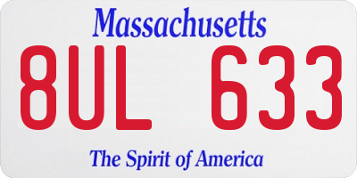 MA license plate 8UL633