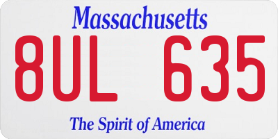 MA license plate 8UL635