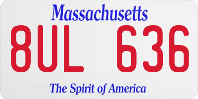 MA license plate 8UL636