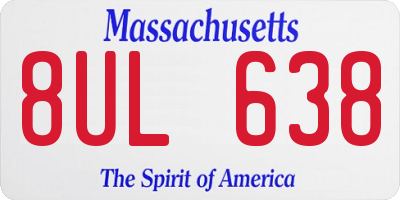 MA license plate 8UL638