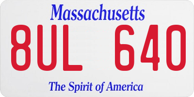 MA license plate 8UL640