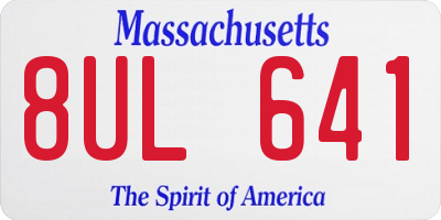 MA license plate 8UL641