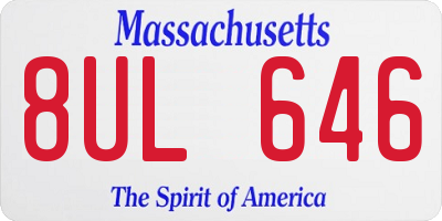 MA license plate 8UL646