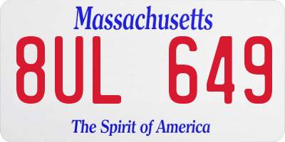 MA license plate 8UL649