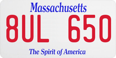 MA license plate 8UL650
