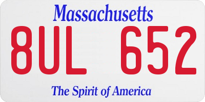 MA license plate 8UL652