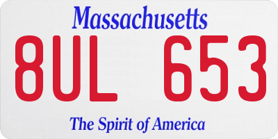 MA license plate 8UL653
