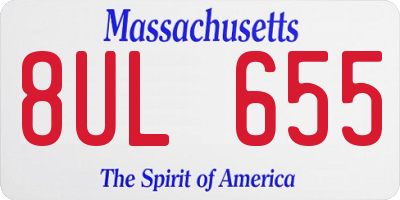 MA license plate 8UL655