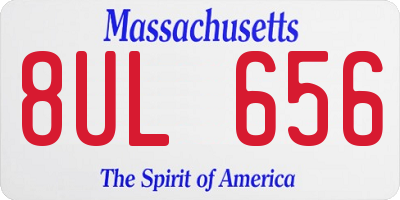 MA license plate 8UL656