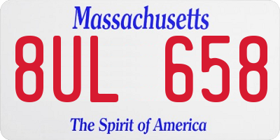 MA license plate 8UL658