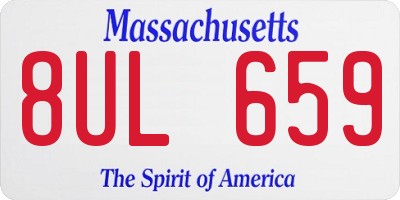 MA license plate 8UL659