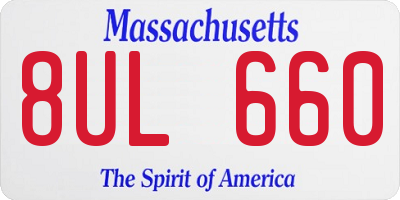 MA license plate 8UL660