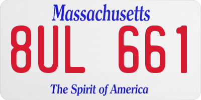 MA license plate 8UL661