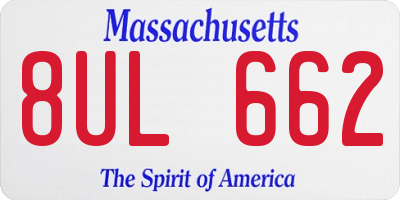 MA license plate 8UL662