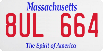 MA license plate 8UL664