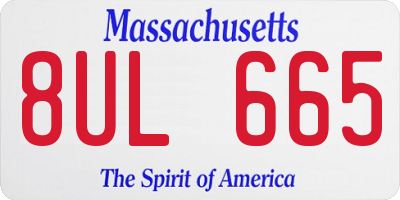 MA license plate 8UL665