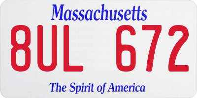 MA license plate 8UL672