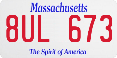 MA license plate 8UL673