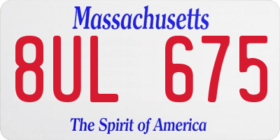 MA license plate 8UL675