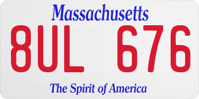 MA license plate 8UL676