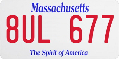 MA license plate 8UL677