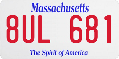 MA license plate 8UL681