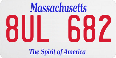 MA license plate 8UL682