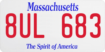 MA license plate 8UL683