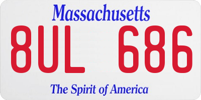 MA license plate 8UL686
