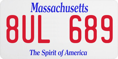 MA license plate 8UL689
