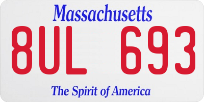MA license plate 8UL693
