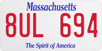MA license plate 8UL694