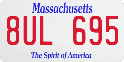 MA license plate 8UL695