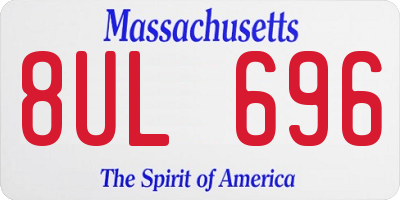 MA license plate 8UL696