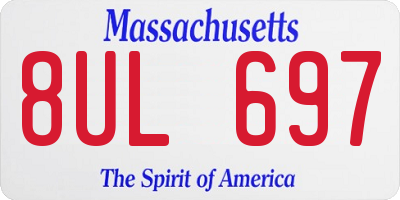 MA license plate 8UL697